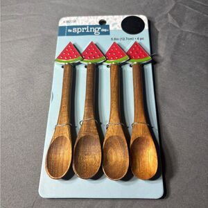 4 pc New Watermelon Wooden Spoons Set